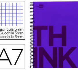 cahier-spirale-liderpapel-s-rie-think-a7-7-4x10-5cm-200-pages-80g-5x5mm-4-trous-coil-lock-bandes-4-couleurs-violet