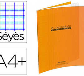cahier-piqua-conquarant-classi-que-couverture-polypropylene-rigide-transparente-a4-24x32cm-96-pages-90g-sayes-orange
