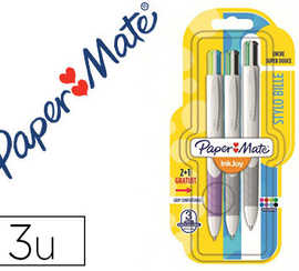 stylo-bille-paper-mate-inkjoy-quatro-criture-moyenne-0-7mm-grip-couleurs-standards-blister-de-3u