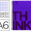 CAHIER SPIRALE LIDERPAPEL SÉRIE THINK A6 10,5X14,8CM 280 PAGES 80G 5X5MM 3 TROUS COIL-LOCK BANDES 4 COULEURS VIOLET CAHIER SPIRALE LIDERPAPEL SÉRIE THINK A6 10,5X14,8CM 280 PAGES 80G 5X5MM 3 TROUS COIL-LOCK BANDES 4 COULEURS VIOLET