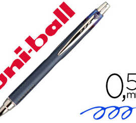 stylo-bille-uniball-jetstream-rt-acriture-moyenne-0-5mm-encre-gel-ratractable-grip-antiglisse-agrafe-matal-coloris-bleu
