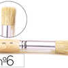 BROSSE À POCHER RAPHAËL SOIE Nº6 VIROLE FER BLANC NICKELÉ MANCHE BOIS BRUT