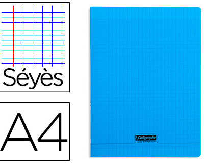 cahier-piqua-clairefontaine-co-uverture-polypropylene-transparente-a4-21x29-7cm-96-pages-90g-sayes-coloris-bleu