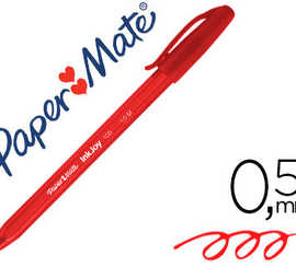 stylo-bille-paper-mate-inkjoy-100-acriture-moyenne-0-5mm-ultra-douce-corps-triangulaire-rasiste-bavures-coloris-rouge