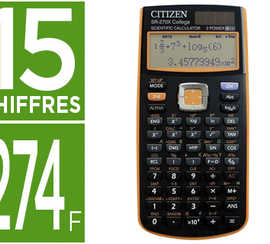 calculatrice-citizen-scientifique-sr-270x-fonctions-base-2-types-critures-touche-replay-navigation-pile-solaire-orange