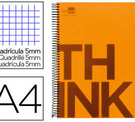 cahier-spirale-liderpapel-s-rie-think-a4-210x297mm-140f-80-m2-5x5mm-4-trous-coil-lock-orange-bandes-5-couleurs