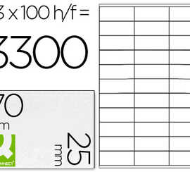 atiquette-adhasive-q-connect-7-0x25mm-coins-droits-imprimante-jet-d-encre-laser-copieur-bo-te-100-feuilles-3300-unitas