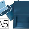 CHEMISE LIDERPAPEL POLYPROPYLÈNE DOS FLEXIBLE A5 148X210MM 4/10E 3 RABATS 100F ÉLASTIQUE BLEU OPAQUE CHEMISE LIDERPAPEL POLYPROPYLÈNE DOS FLEXIBLE A5 148X210MM 4/10E 3 RABATS 100F ÉLASTIQUE BLEU OPAQUE
