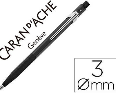 porte-mines-caran-d-ache-alumi-num-collection-fixpencil-grip-caoutchouc-clip-taille-mine-incorpor-mine-3mm-corps-noir