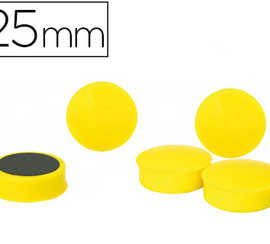 aimant-rond-25mm-coloris-jaune-blister-5-unit-s