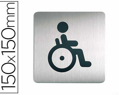 plaque-pictogramme-durable-wc-handicapas-carra-grand-format-acier-brossa-inoxydable-pastille-adhasive-au-dos-150x150mm