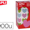 GOMMETTE APLI KIDS MOTIF COEUR 20X18MM MULTICOLORE ROULEAU 30 FEUILLES BOÎTE 900 UNITÉS GOMMETTE APLI KIDS MOTIF COEUR 20X18MM MULTICOLORE ROULEAU 30 FEUILLES BOÎTE 900 UNITÉS