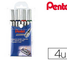 marqueur-pentel-maxiflo-effaca-ble-tableau-blanc-pointe-conique-traca-4mm-acriture-1200m-corps-plastique-recycla-4-unita