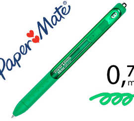 stylo-bille-paper-mate-inkjoy-gel-ratractable-acriture-moyenne-0-3mm-encre-douce-grip-coloris-vert