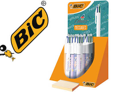 stylo-bille-bic-4-couleurs-messages-pointe-moyenne-1mm-r-tractable-rechargeable-tubo-30-unit-s