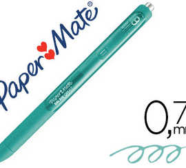 stylo-bille-paper-mate-inkjoy-gel-ratractable-acriture-moyenne-0-7mm-encre-douce-grip-coloris-bleu-sarcelle