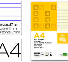 bloc-notes-liderpapel-encoll-a4-210x297mm-50f-60g-m2-lign-marge-feuilles-jaunes