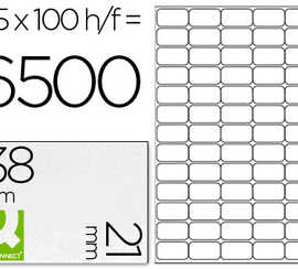 atiquette-adhasive-q-connect-3-8-1x21-2mm-coins-arrondis-imprimante-jet-d-encre-laser-copieur-100-feuilles-6500-unitas