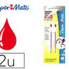 RECHARGE PAPER MATE STYLO-ROLLER REPLAY PREMIUM ENCRE EFFAÇABLE COULEUR ROUGE SET 2 UNITÉS