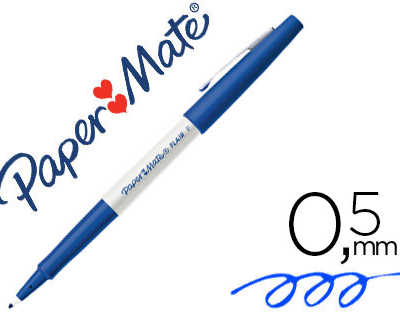 stylo-feutre-paper-mate-flair-fine-nylon-pointe-durable-douce-fine-r-sistante-pression-clip-m-tal-couleur-bleu