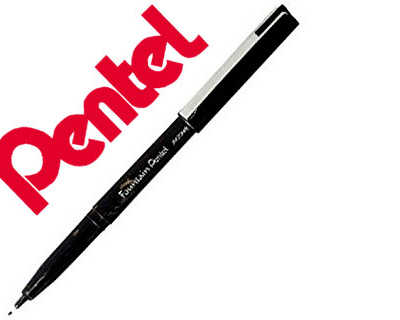 stylo-feutre-pentel-jm20-plume-dessin-acriture-pointe-plastique-souple-agrafe-matal-encre-noire