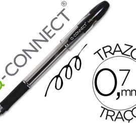 stylo-bille-q-connect-transpar-ent-trait-0-4mm-pointe-moyenne-0-7mm-encre-douce-grip-caoutchouc-coloris-noir