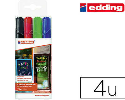 marqueur-edding-craie-liquide-e4095-fen-tre-ardoise-verre-pointe-ogive-2-3mm-assortis-pochette-4-unitas