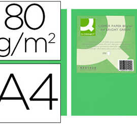 papier-couleur-q-connect-multi-fonction-a4-80g-m2-unicolore-vert-intense-ramette-500-feuilles