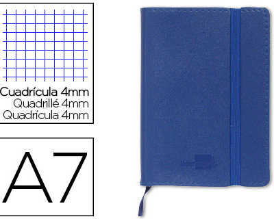 carnet-liderpapel-couverture-simili-cuir-encoll-e-a7-7-4x10-5cm-70g-240-pages-4x4mm-fermeture-lastique-coloris-bleu