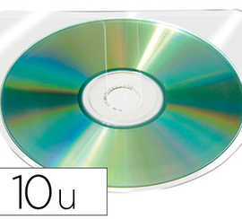 pochette-q-connect-cd-dvd-polypropyl-ne-transparent-auto-adh-sive-sans-rabat-sachet-10-unit-s