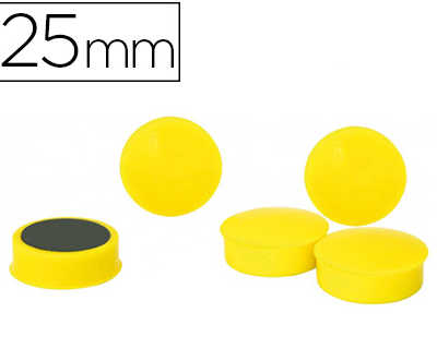 aimant-rond-25mm-coloris-jaune-blister-5-unit-s
