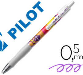 stylo-bille-pilot-g2-7-mika-dition-limit-e-glace-criture-moyenne-encre-gel-r-tractable-corps-translucide-violet