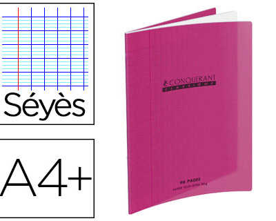 cahier-piqua-conquarant-classi-que-couverture-polypropylene-rigide-transparente-a4-24x32cm-96-pages-90g-sayes-rose