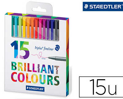 stylo-feutre-staedtler-triplus-fineliner-334-pointe-superfine-0-3mm-encre-dry-safe-atui-carton-15-coloris-assortis
