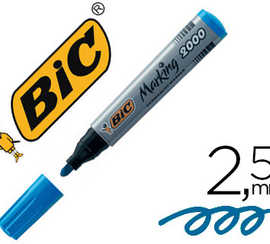 marqueur-bic-permanent-marking-2000-pointe-ogive-traca-2-5mm-corps-plastique-encre-base-alcool-coloris-bleu