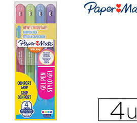 roller-paper-mate-inkjoy-gel-6-00st-pointe-moyenne-0-7mm-pochette-coloris-fun-4-unitas