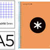 CAHIER SPIRALE ANTARTIK A5 PERFORÉ COUVERTURE POLYPROPYLÈNE 100G 5X5MM ORANGE