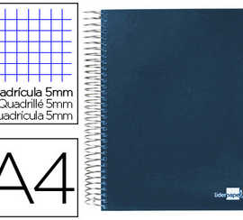 cahier-spirale-liderpapel-s-ri-e-paper-coat-a4-210x297mm-140f-80g-m2-quadrillage-5mm-coil-lock-coloris-bleu