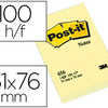 BLOC-NOTES POST-IT 656 51X76MM 100F/BLOC REPOSITIONNABLES COLORIS JAUNE