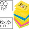 BLOC-NOTES POST-IT RECHARGES Z -NOTES SUPER STICKY RIO 76X76MM 100F REPOSITIONNABLES ADHASIF RENFORCA 6 BLOCS