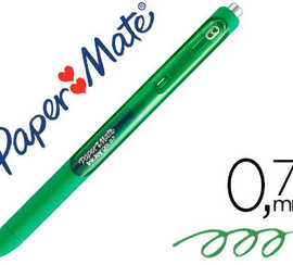 stylo-bille-paper-mate-inkjoy-gel-ratractable-acriture-moyenne-0-7mm-encre-douce-grip-coloris-vert