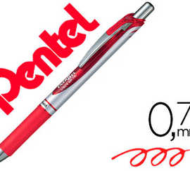 roller-pentel-energel-ratracta-ble-pointe-matal-fine-0-5mm-rechargeable-clip-matal-coloris-rouge