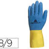 GANT MANAGE DELTAPLUS LATEX FL OQUA LONGUEUR 30CM APAISSEUR 0.60MM COLORIS BLEU/JAUNE TAILLE 8/9 PAIRE