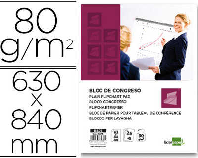 bloc-confarence-liderpapel-63x-84cm-papier-uni-80g-m2-conventions-raunions-50f