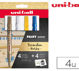 marqueur-uniball-paint-marker-px-21-permanent-pointe-fine-tous-supports-coloris-jaune-blanc-bleu-fonc-et-or-kit-4u