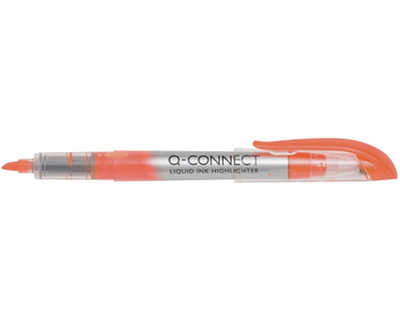 surligneur-q-connect-criture-1-3mm-corps-transparent-encre-liquide-couleur-orange