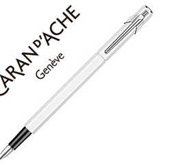 stylo-plume-caran-d-ache-840-pop-line-plume-moyenne-corps-aluminium-coloris-blanc-avec-tui