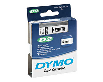 ruban-d2-pour-titreuses-dymo-6000-9000-6mmx10m-coloris-blanc