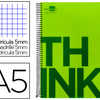 CAHIER SPIRALE LIDERPAPEL SÉRI E THINK A5 148X210MM 140F 80G/M2 5X5MM 6 TROUS COIL-LOCK BANDES 5 COULEURS COLORIS VERT CAHIER SPIRALE LIDERPAPEL SÉRI E THINK A5 148X210MM 140F 80G/M2 5X5MM 6 TROUS COIL-LOCK BANDES 5 COULEURS COLORIS VERT