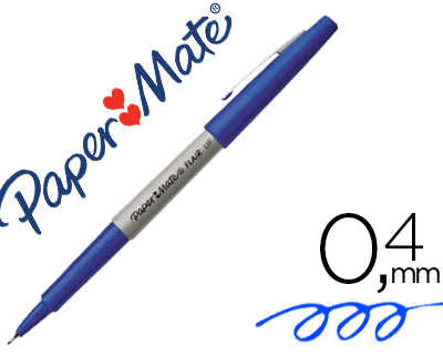 stylo-feutre-paper-mate-flair-ultra-fine-candy-pop-acriture-0-4mm-sans-bavures-ne-transperce-pas-le-papier-coloris-bleu